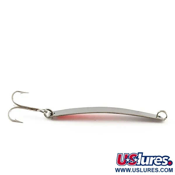 Vintage Yakima Bait Skiny-miny, 1/4oz nickel/orange UV fishing spoon #21164