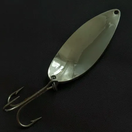 Vintage Acme Little Cleo bubbles, 3/4oz nickel/blue fishing spoon #21168