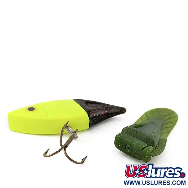 Vintage Berkley PowerBait Power Rattle, 1/2oz chartreuse/red/green fishing lure #21170