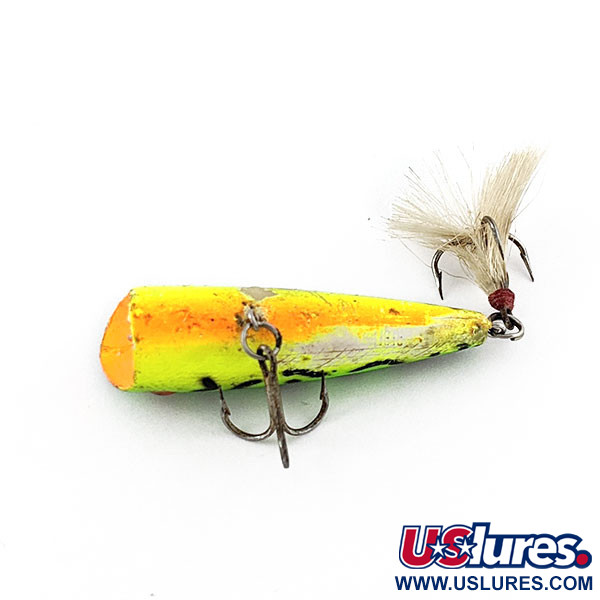 Vintage   Rebel Pop-R, 1/8oz Fire tiger fishing lure #21174