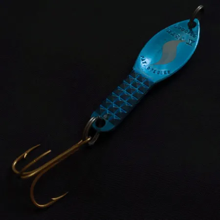 Vintage Spoofer Mark V, 3/4oz blue fishing spoon #21179