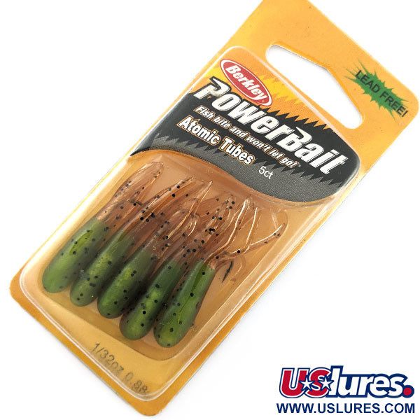   Berkley PowerBait Atomic Tubes 5 ct, 3oz grasshopper fishing #21180