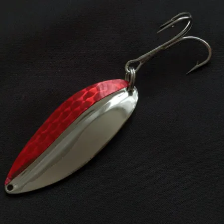 Vintage TODDCO Main Liner, 3/4oz nickel/red fishing spoon #21190