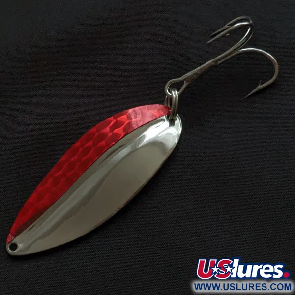 Vintage TODDCO Main Liner, 3/4oz nickel/red fishing spoon #21190