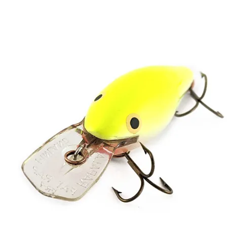 Vintage Rapala Fat Rap FR 7 (Finland), 1/2oz chartreuse fishing lure #21207