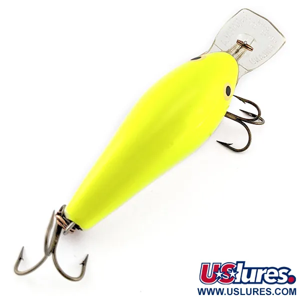 Vintage   Rapala Fat Rap FR 7 (Finland), 1/2oz chartreuse fishing lure #21207