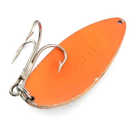 Vintage Acme Little Cleo, 1 1/4oz orange/nickel fishing spoon #21208