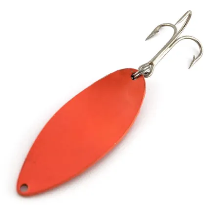 Vintage Acme Little Cleo bubbles, 3/4oz orange fishing spoon #21209