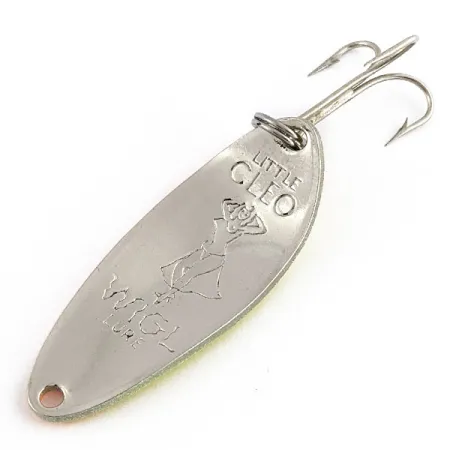 Vintage Seneca Little Cleo (Hula Girl), 1/3oz nickel/orange fishing spoon #21214