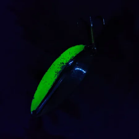 Vintage TODDCO Main Liner UV, 1/2oz nickel/chartreuse UV fishing spoon #21220