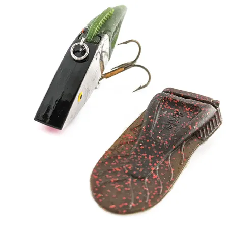 Vintage Berkley PowerBait Power Rattle, 3/4oz nickel/red/blue fishing lure #21223