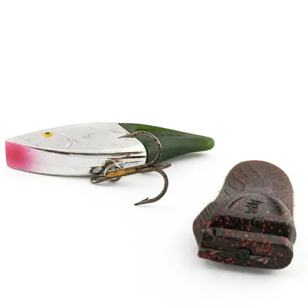 Vintage Berkley PowerBait Power Rattle, 3/4oz nickel/red/blue fishing lure #21223