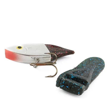 Vintage Berkley PowerBait Power Rattle, 1/2oz nickel/red/blue fishing lure #21224