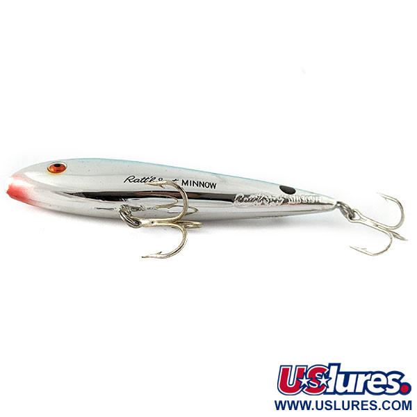 Vintage   Cotton Cordell Ratt'l Spot Minnow, 2/3oz silver/blue fishing lure #21234