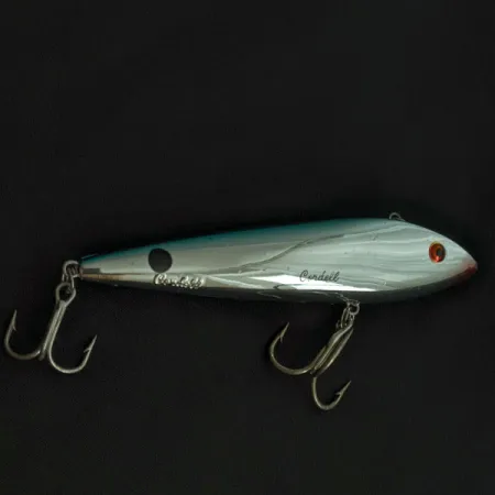 Vintage Cotton Cordell Ratt'l Spot Minnow, 2/3oz silver/blue fishing lure #21234