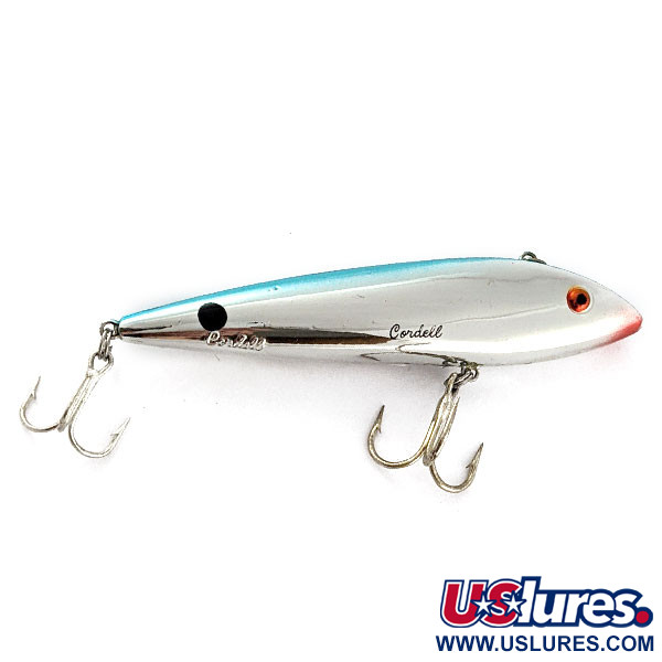 Vintage   Cotton Cordell Ratt'l Spot Minnow, 2/3oz silver/blue fishing lure #21234