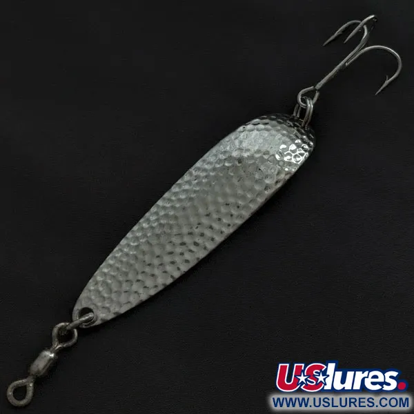 Vintage Luhr Jensen Krocodile #5, 1oz Hammed Nickel fishing spoon #21241