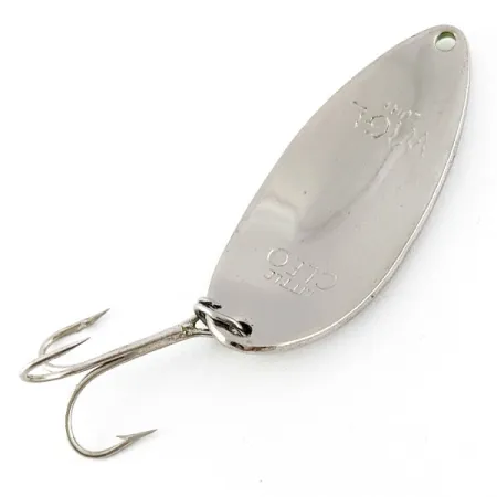 Vintage Seneca Little Cleo (Hula Girl), 1/2oz nickel/chartreuse fishing spoon #21242