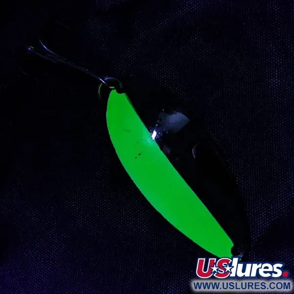 Vintage  Seneca Little Cleo (Hula Girl), 1/2oz nickel/chartreuse fishing spoon #21242