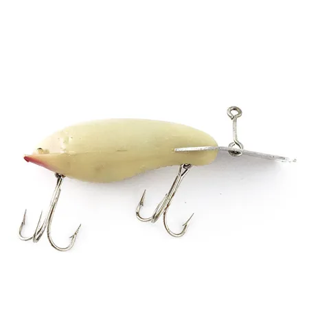 Vintage Fred Arbogast Mud Bug, 1/2oz bone fishing lure #21255