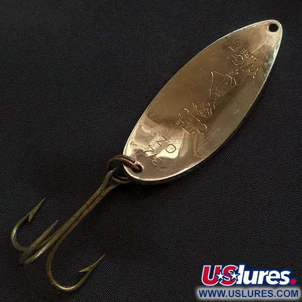 Vintage Seneca Little Cleo (Hula Girl), 1/2oz gold fishing spoon #21269