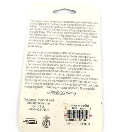 Bomber the Classics bushwacker spinnerbait, 1/8oz nickel/yellow spinning lure #21283