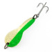 Vintage  Glen Evans Loco 2 Glow, 1/4oz nickel/white/green Glow - glows in the dark fishing spoon #21300