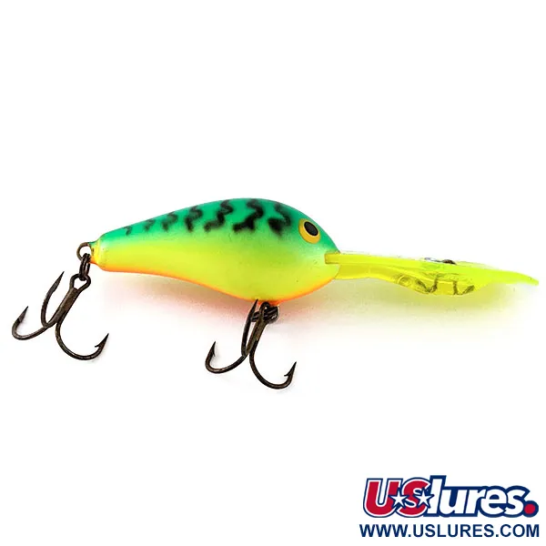 Vintage   Rapala Down Deep Rattlin Fat Rap 5, 2/5oz FT  (Fire tiger) fishing lure #21303