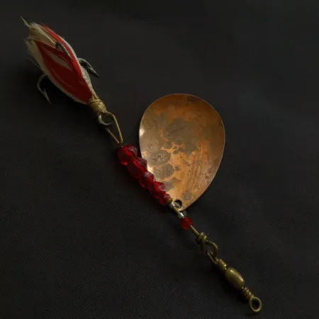 Vintage Pflueger Bear Valley, 1/2oz brass/copper/red spinning lure #21307