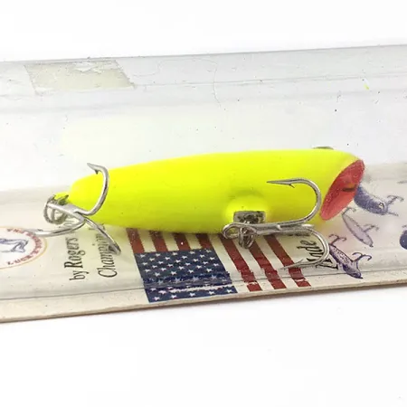 Luck E Strike Rogers popper, 1/4oz yellow fishing lure #21309