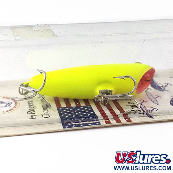   Luck E Strike Rogers popper, 1/4oz yellow fishing lure #21309