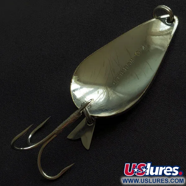 Vintage Acme K.O. Wobbler, 3/4oz nickel fishing spoon #21327