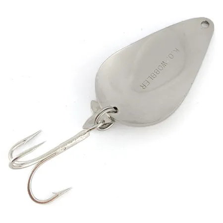 Vintage Acme K.O. Wobbler, 3/4oz nickel fishing spoon #21341