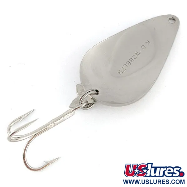 Vintage Acme K.O. Wobbler, 3/4oz nickel fishing spoon #21341