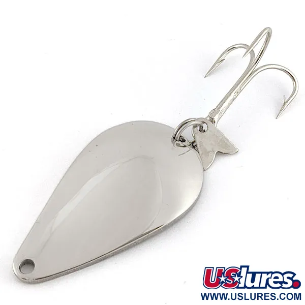 Vintage Acme K.O. Wobbler, 3/4oz nickel fishing spoon #21341