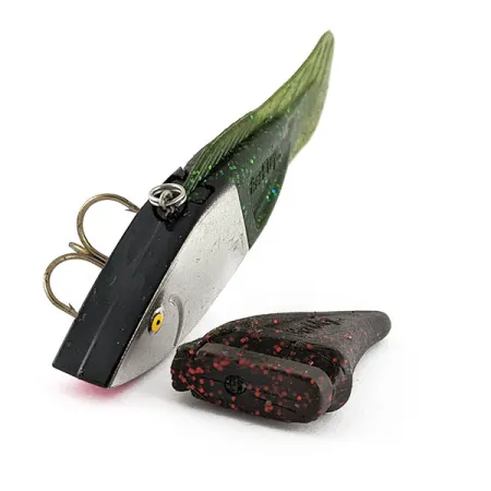 Vintage Berkley PowerBait Power Rattle, 3/4oz nickel/red/green fishing lure #21342