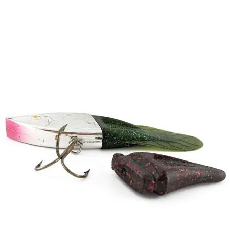 Vintage Berkley PowerBait Power Rattle, 3/4oz nickel/red/green fishing lure #21342