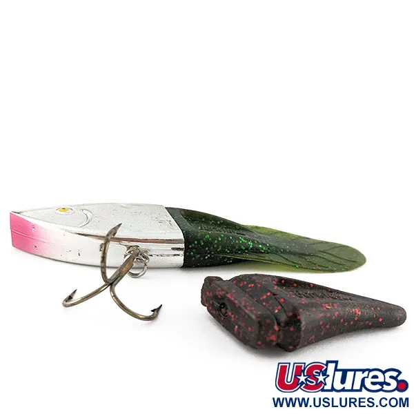 Vintage Berkley PowerBait Power Rattle, 3/4oz nickel/red/green fishing lure #21342