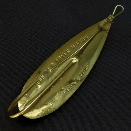 Vintage Johnson Silver Minnow, 1/2oz gold fishing spoon #21347