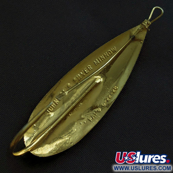 Vintage   Johnson Silver Minnow, 1/2oz gold fishing spoon #21347