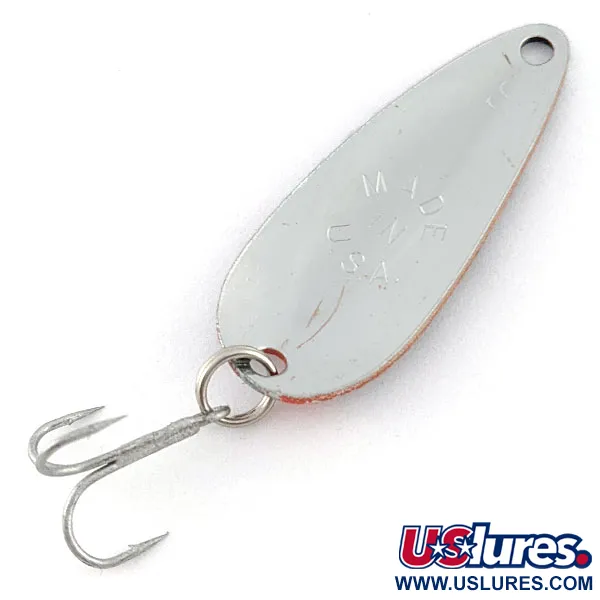 Vintage Worth Chippewa Steel Spoon, 3/16oz red/black/nickel fishing spoon #21352