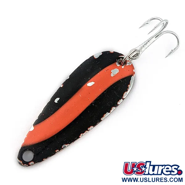 Vintage Worth Chippewa Steel Spoon, 3/16oz red/black/nickel fishing spoon #21352