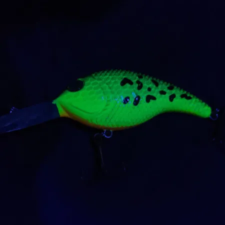 Vintage Bass Pro Shops XPS Lazer Eye Deep Diver UV, 1/2oz green tiger UV fishing lure #21373