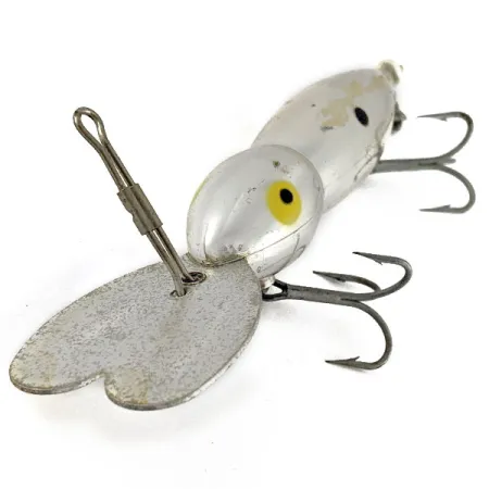 Vintage Whopper Stopper Hellbender, 3/4oz silver fishing lure #21376