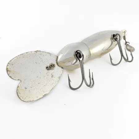 Vintage Whopper Stopper Hellbender, 3/4oz silver fishing lure #21376