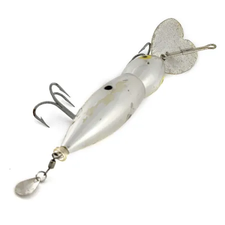 Vintage Whopper Stopper Hellbender, 3/4oz silver fishing lure #21376