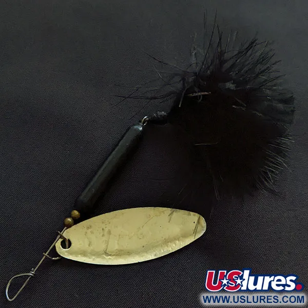 Vintage  Yakima Bait Worden’s Original Rooster Tail 6, 1/2oz black/gold spinning lure #21382