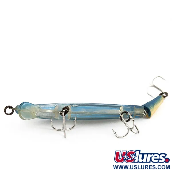 Vintage Bill Norman Deep 2J, 1/3oz Clear/blue fishing lure #21402