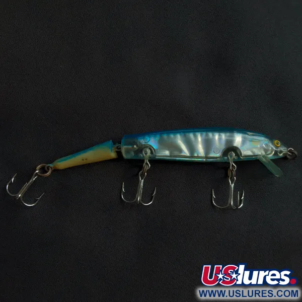 Vintage Bill Norman Deep 2J, 1/3oz Clear/blue fishing lure #21402
