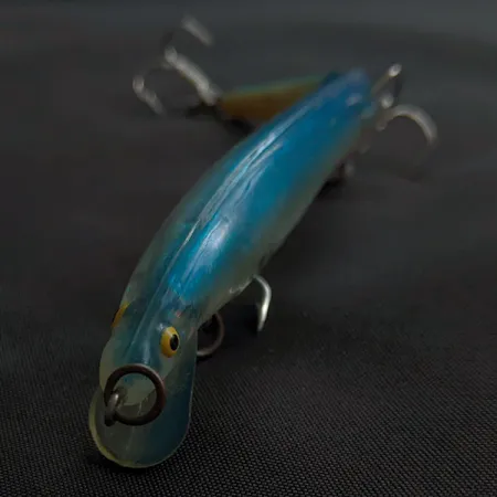 Vintage Bill Norman Deep 2J, 1/3oz Clear/blue fishing lure #21402